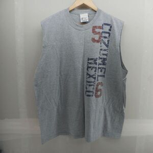 Vintage Caribbean Side Cozumel Mexico 56 Mens Sleeveless Muscle Tank Gray Sz 2XL